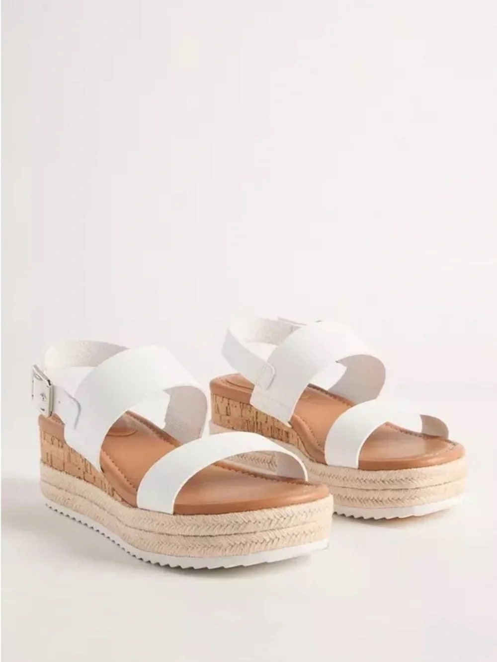 torrid White Espadrille Platform Sandals with Cross Straps